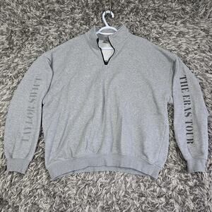 Taylor Swift The Eras Tour Sweater Womens L Half Zip Pullover Concert Crewneck